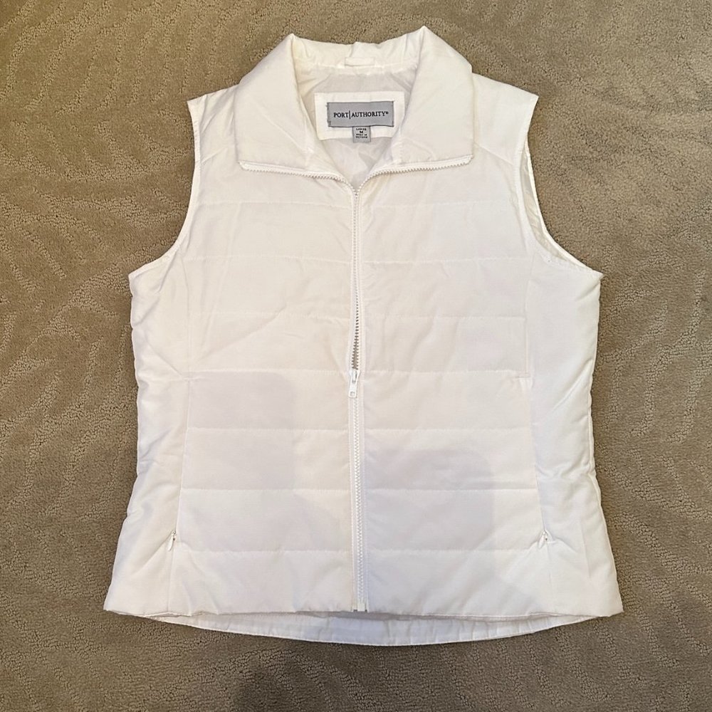 Port Authority White Quilted Puffer Vest